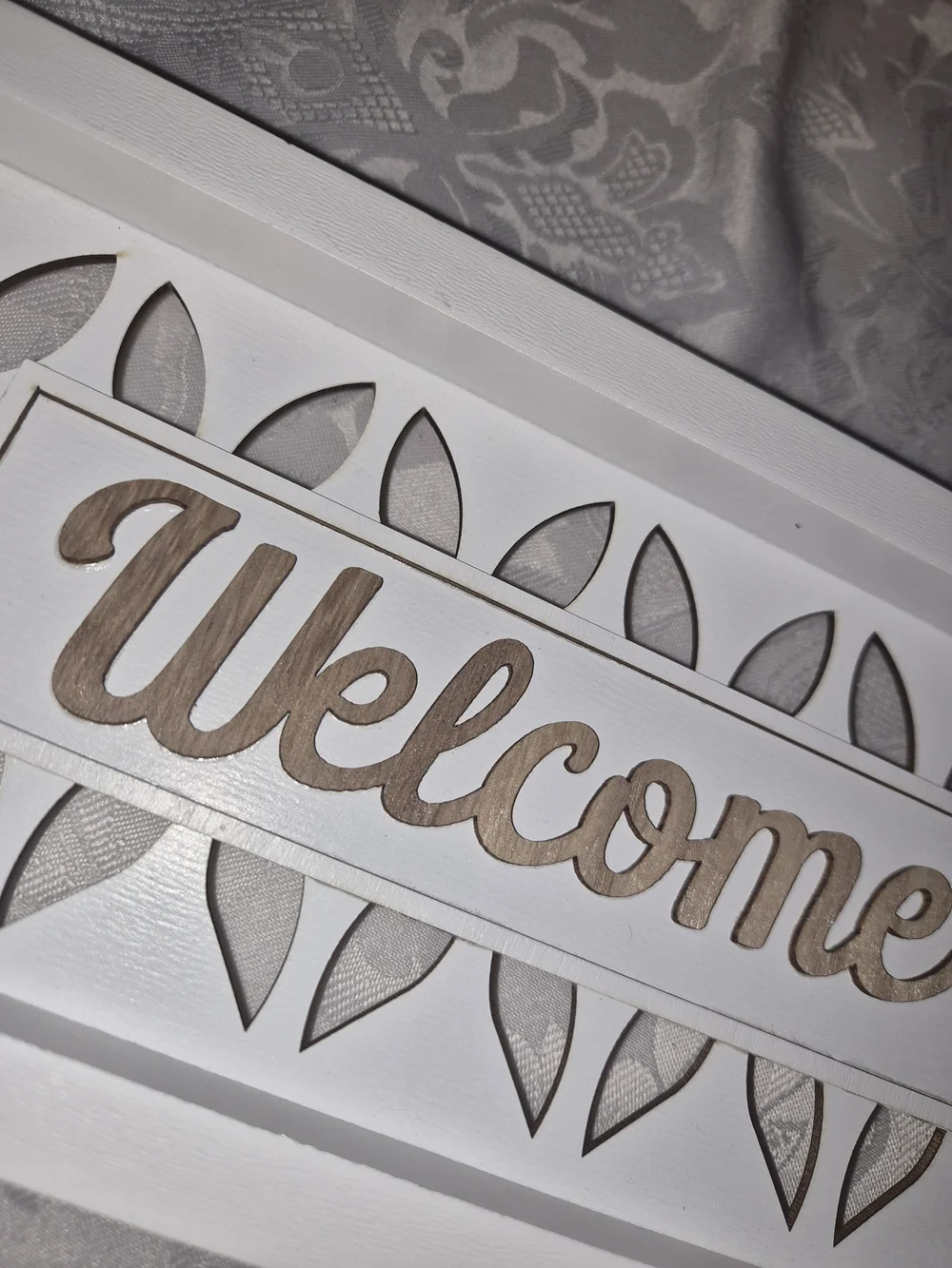Welcome Decorative Wall Sign - White and Gold - Home Accents